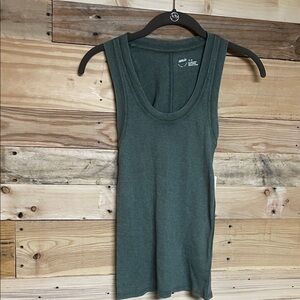 Aerie size XS Olive Green Razor Back Ribbed Scoop Neck Soft Stretchy Tank Top
